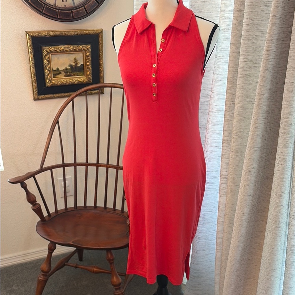 Lilly Pulitzer Reema Red Sleeveless Polo Dress